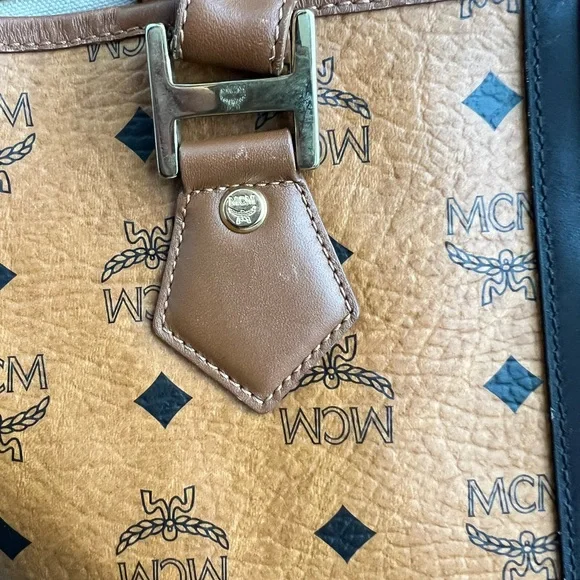 MCM Cognac and Orange Visetos Tote - Picture 5 of 15